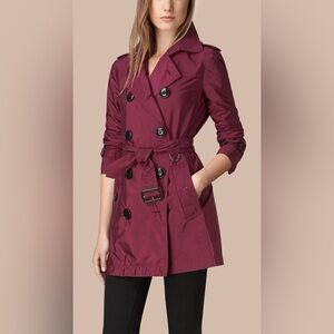 Burberry Britt Deep Purple (Violet
40) Nylon Trench-Rain Coat